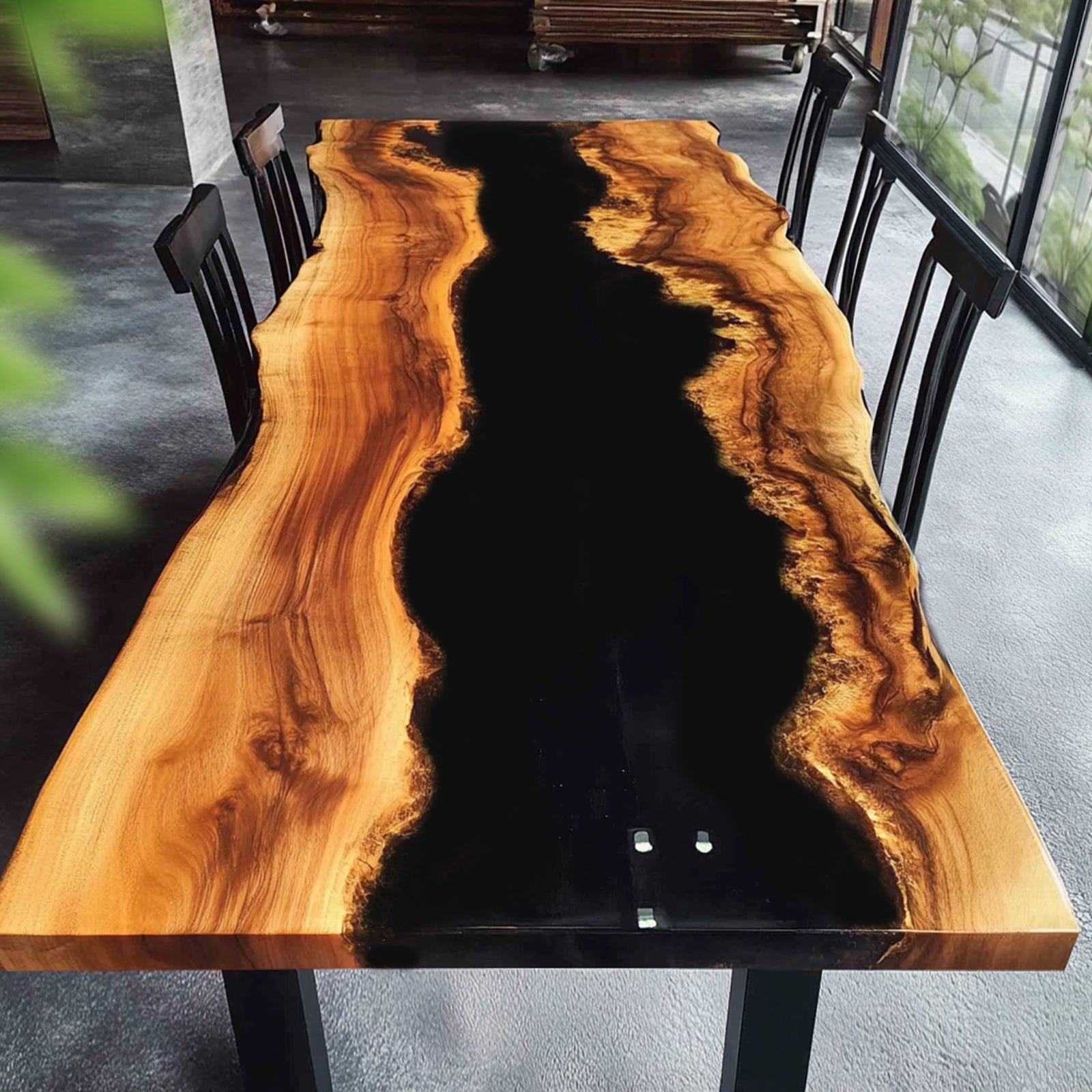 Olive Wood Resin River Epoxy Table in Colorado