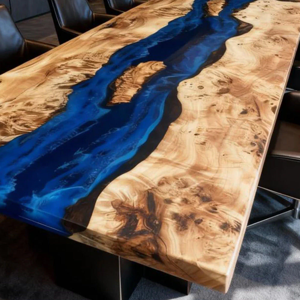 Custom Poplar Conference Epoxy Table in Austin