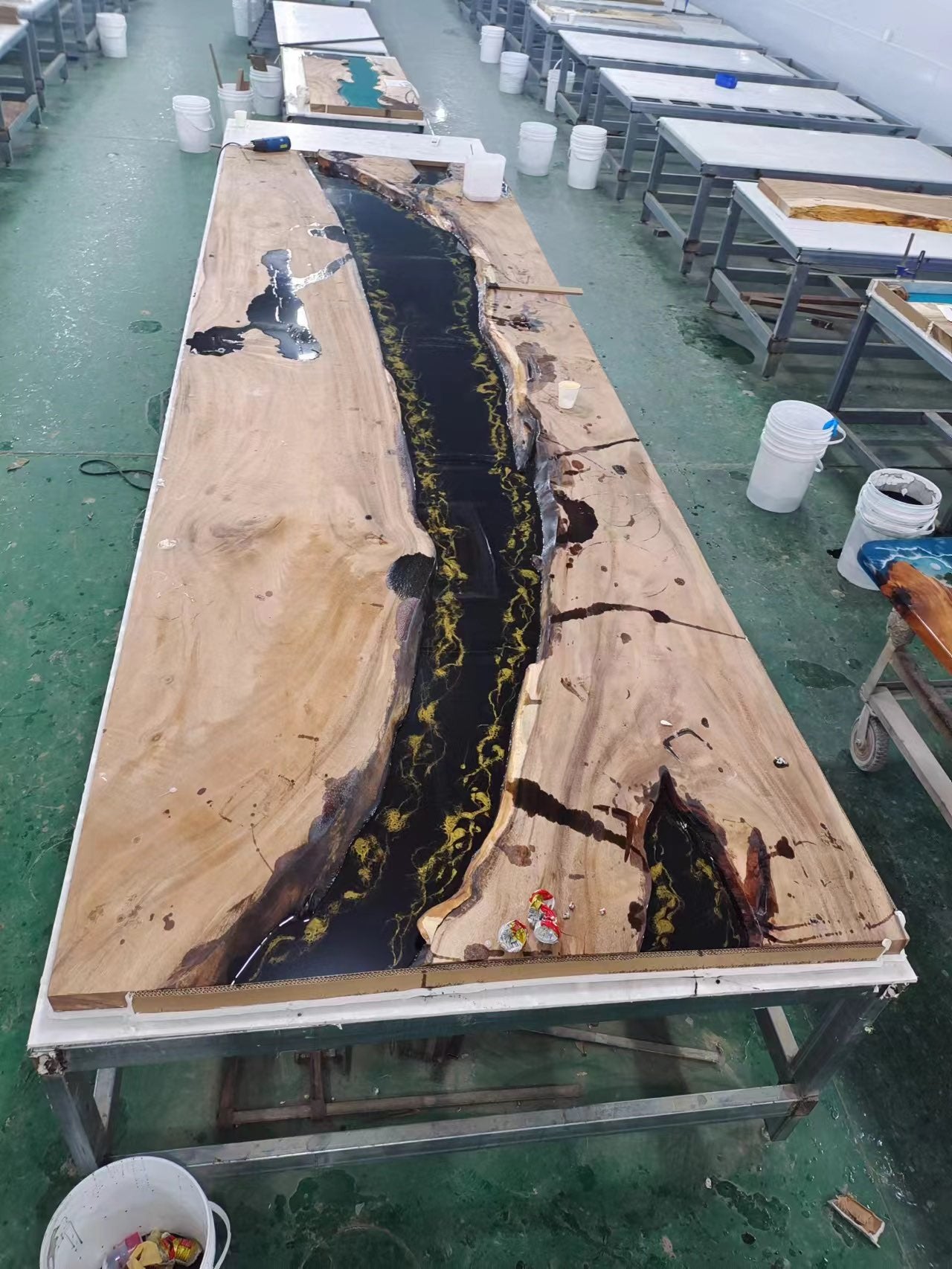 Walnut Epoxy Table in San Diego -kazanahome