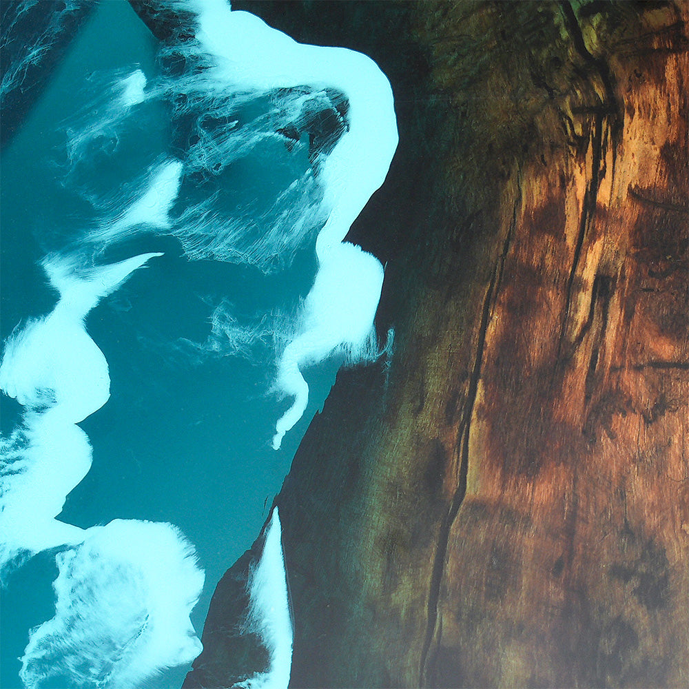 Custom Wood Blue Transparent Wave Round Resin Epoxy Tabletop Kazanahome in Austin