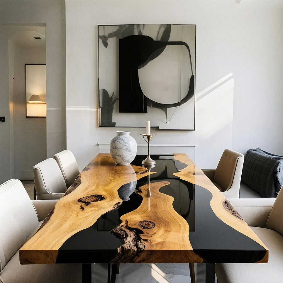 Custom Wood Live Edge Resin Epoxy Table