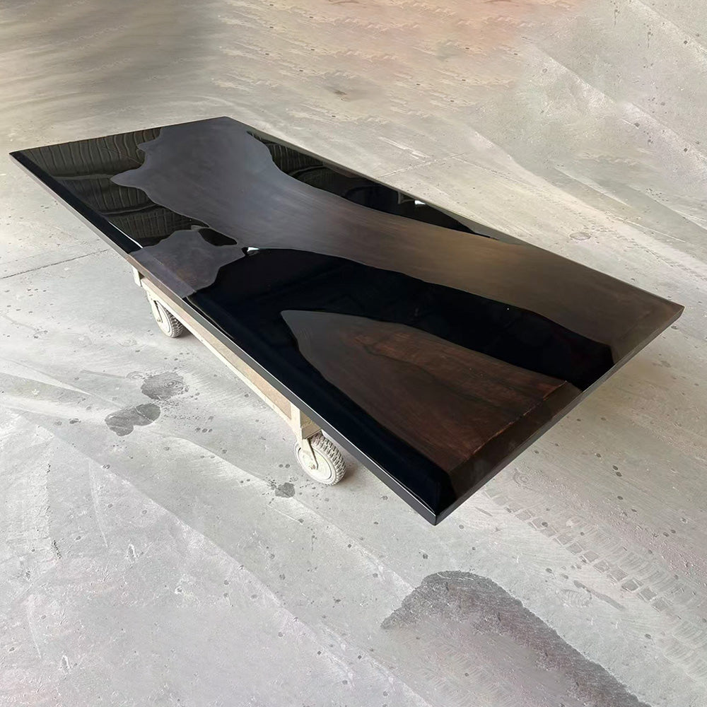 Wood Black Resin Epoxy Tables in Los Angeles