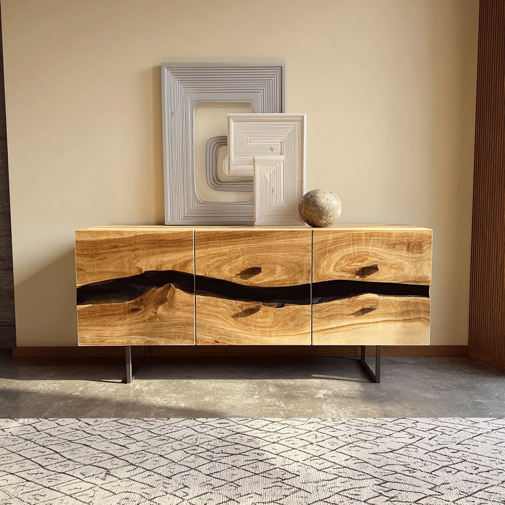 Epoxy Resin Sideboard Cabinet - for Dining Living Room Conference in Texas