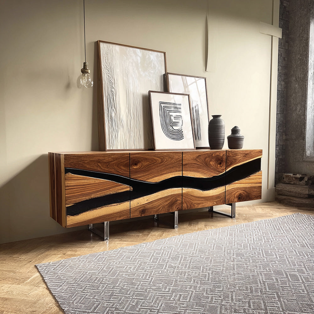 Epoxy Resin Sideboard Cabinet - for Dining Living Room Conference in Florida