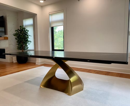 Gold Sculpture Table Base 307 Sculpture X-shaped 28" H