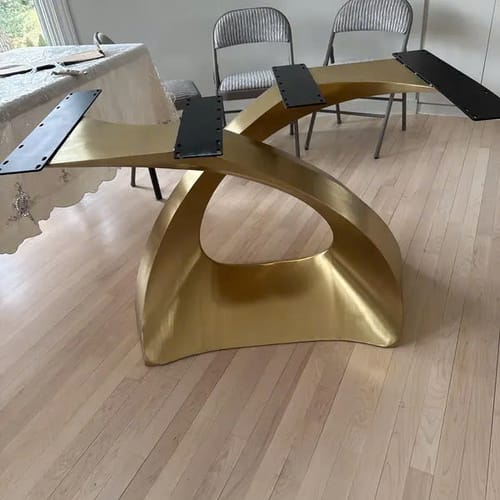 Gold Sculpture Sculpture X-shaped 28" H for Table Tops