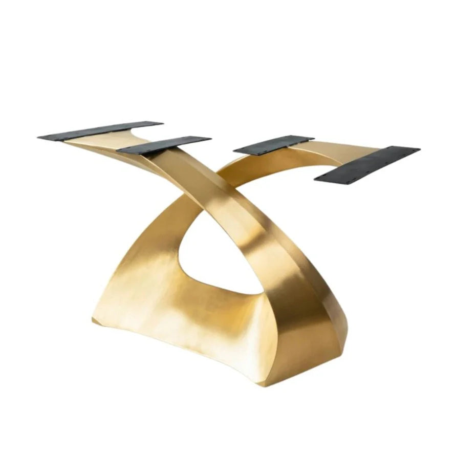 Gold Sculpture Table Base X-shaped 28" H for Table Tops