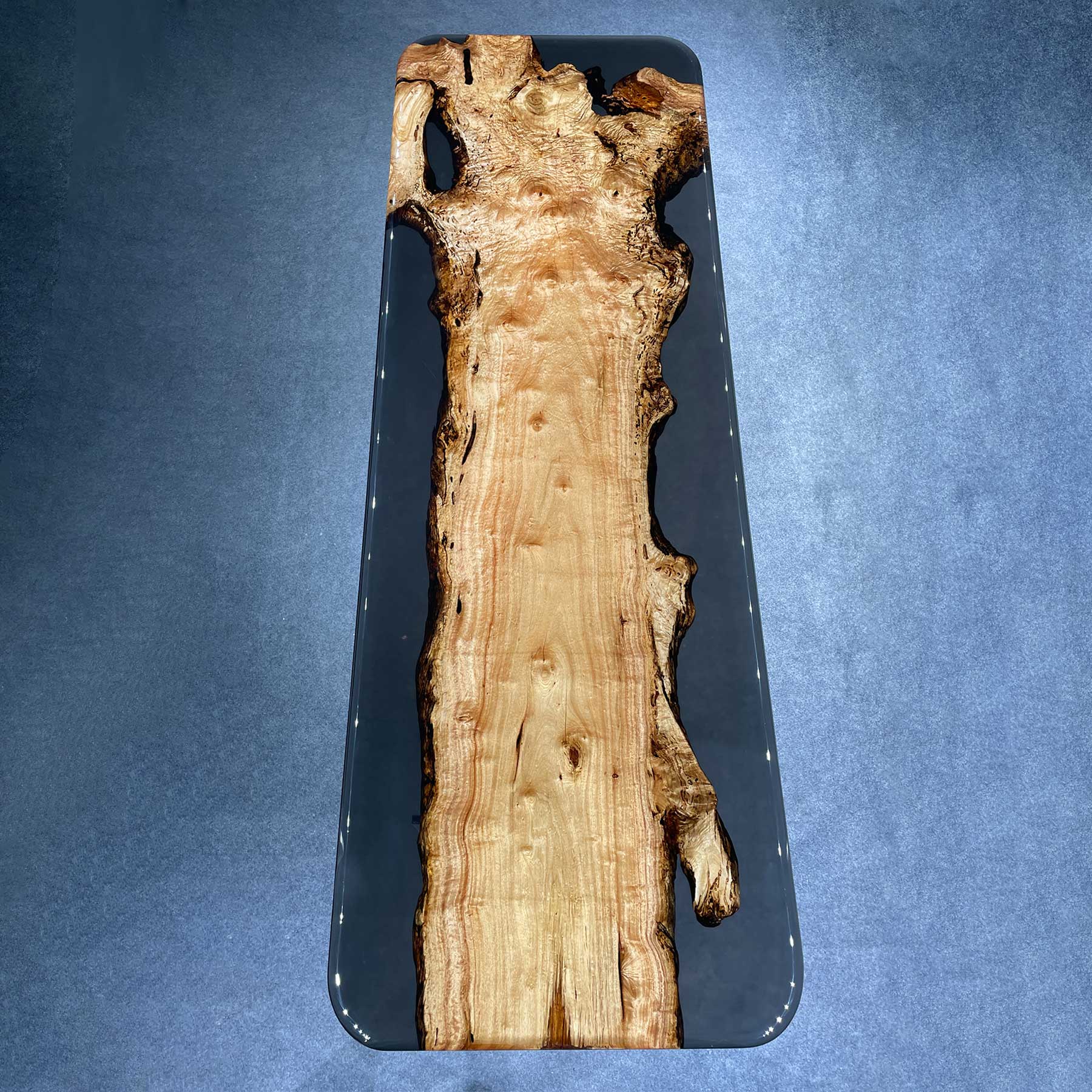 Golden Camphor Wood Epoxy Resin Dining Table - Kazanahome