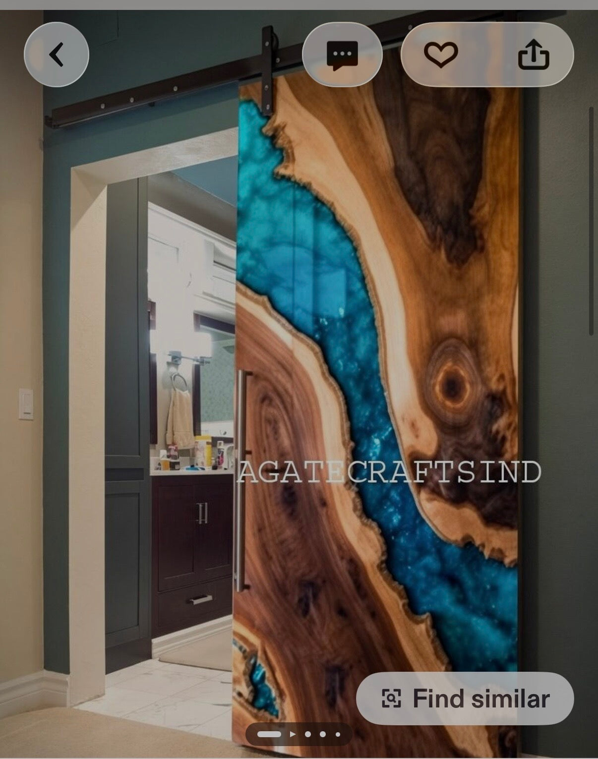 Custom Black Walnut Epoxy Barn Door Deposit $500 for Andreanna