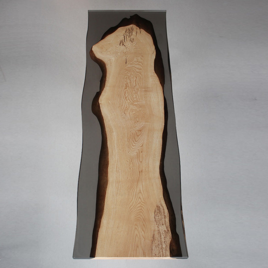 KAZANA Ash Wood Epoxy Live Edge Table Resin Dining Table