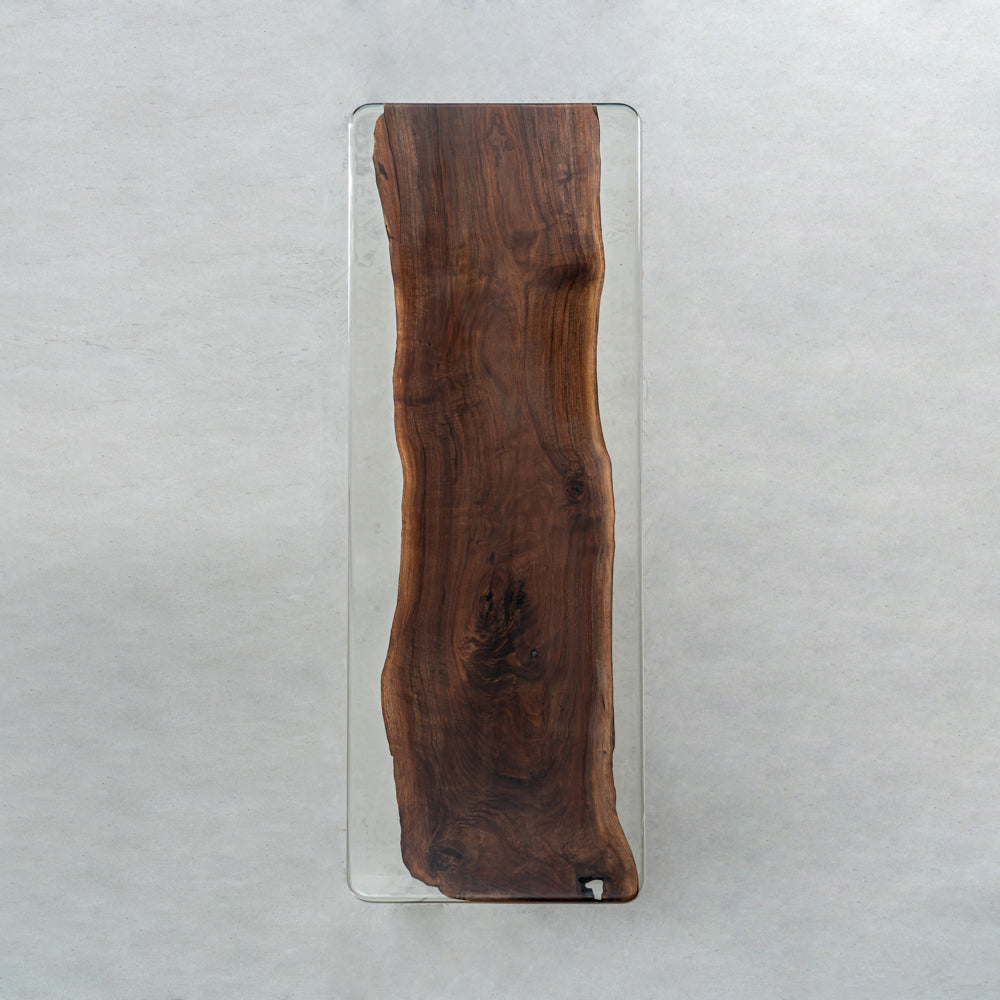 KAZANA Black Walnut Clear Epoxy Live Edge Dining Table
