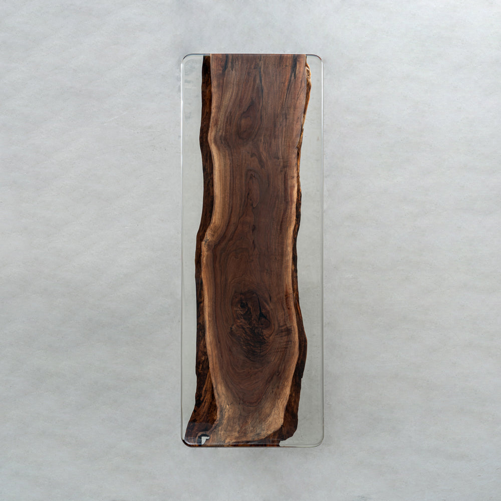 KAZANA Black Walnut Clear Epoxy Live Edge Dining Table