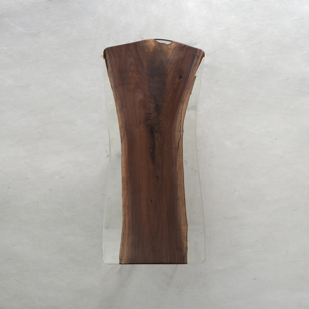 KAZANA Black Walnut Clear Epoxy Resin Dining Table