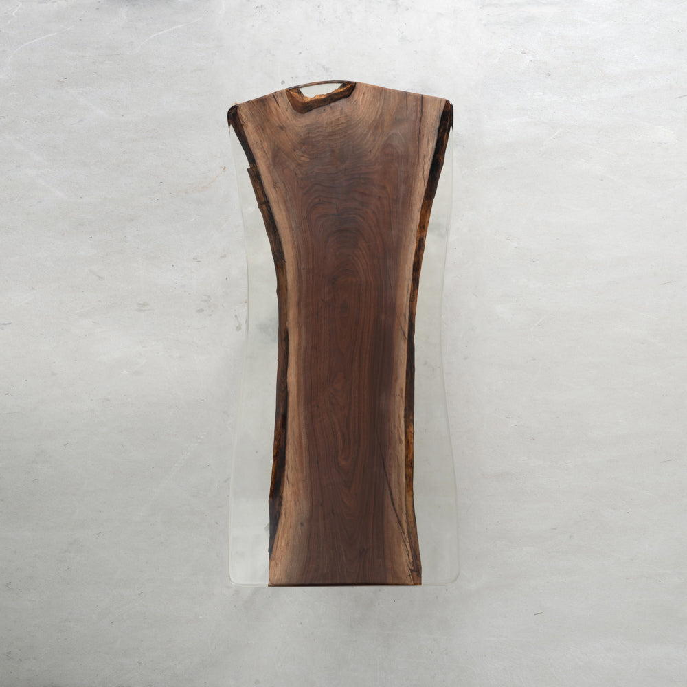 KAZANA Black Walnut Clear Epoxy Resin Dining Table