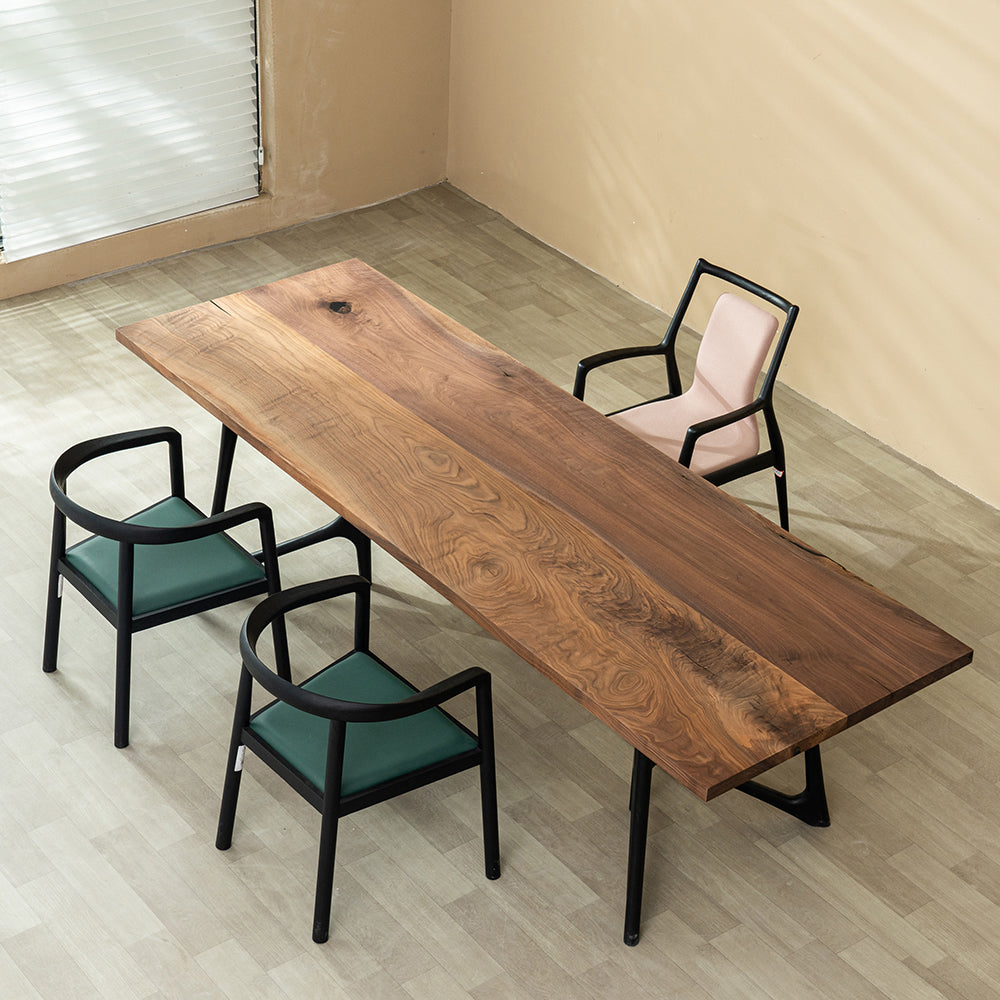 KAZANA Black Walnut Dining Table with Live Edge