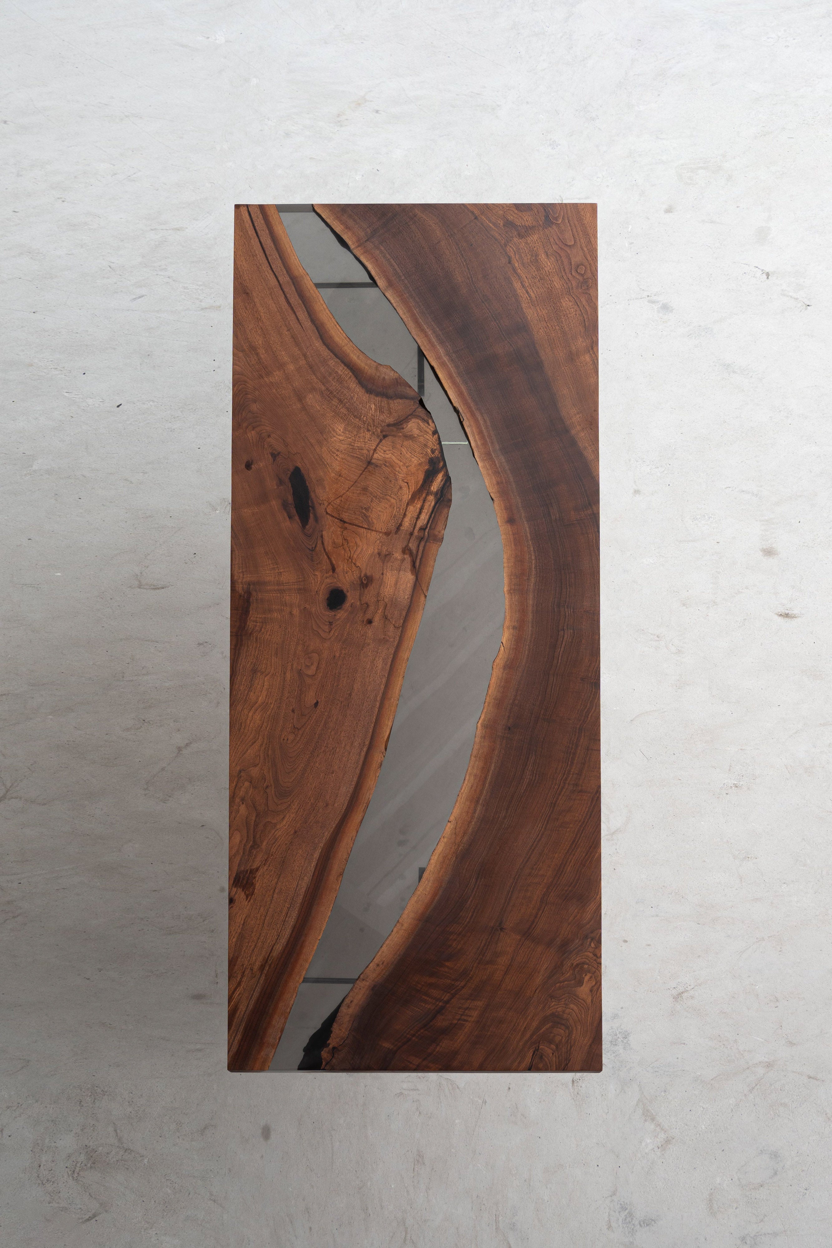 Black Walnut Wood Epoxy Resin River Table - Kazanahome