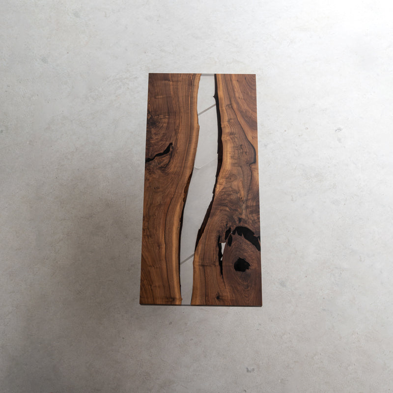 Black Walnut Wood Resin River Table - Kazanahome