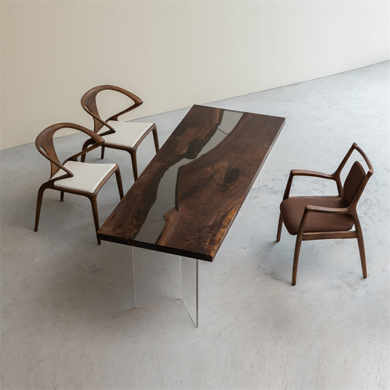 Wood Epoxy River Dining Table - KAZANAHOME
