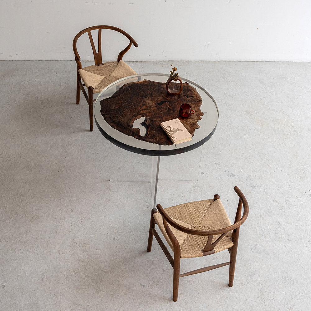 KAZANA Black Walnut Round Epoxy Coffee Table