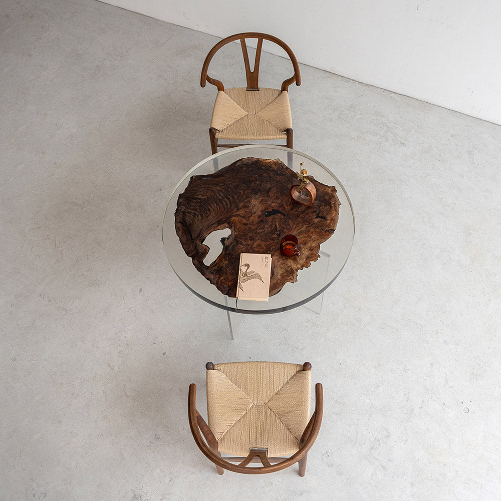 KAZANA Black Walnut Round Epoxy Coffee Table