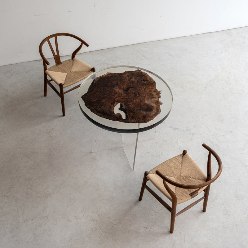 KAZANA Black Walnut Round Epoxy Coffee Table