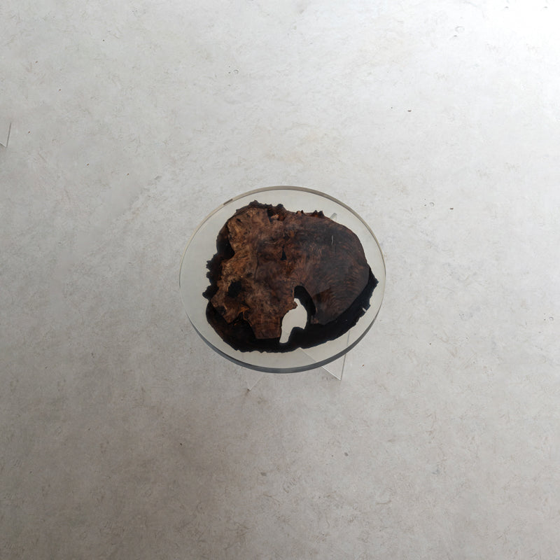 KAZANA Black Walnut Round Epoxy Coffee Table