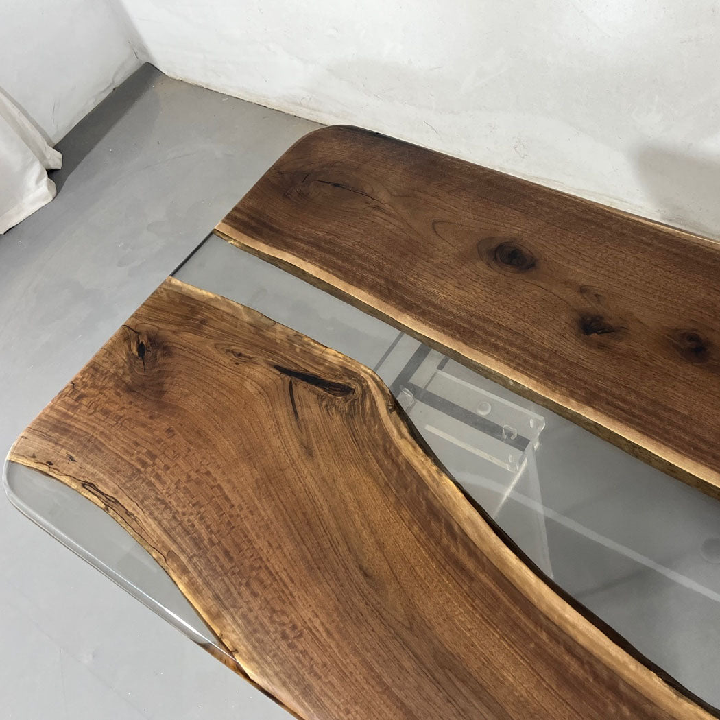 KAZANA Black Walnut Slab Epoxy Table 81.8''Lx31.4''W