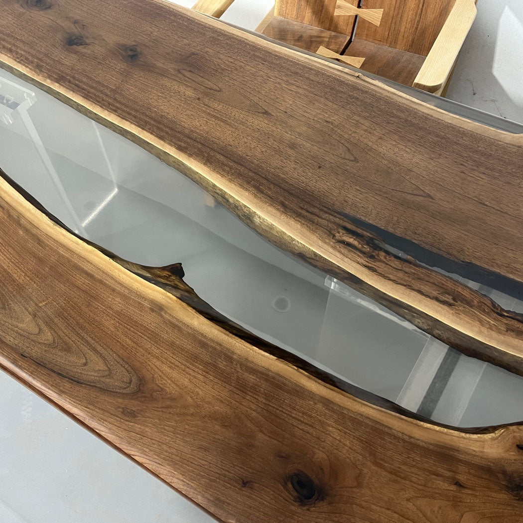 KAZANA Black Walnut Slab Epoxy Table 81.8''Lx31.4''W