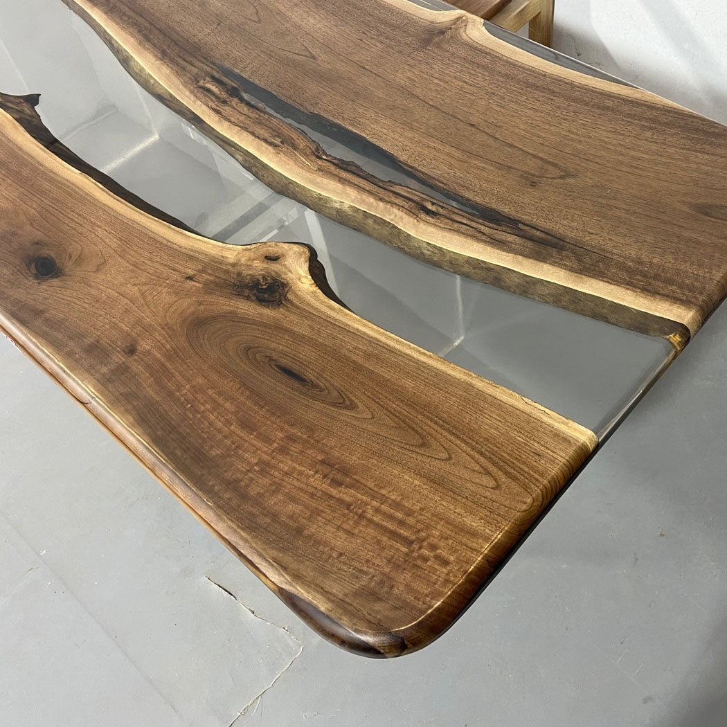 KAZANA Black Walnut Slab Epoxy Table 81.8''Lx31.4''W