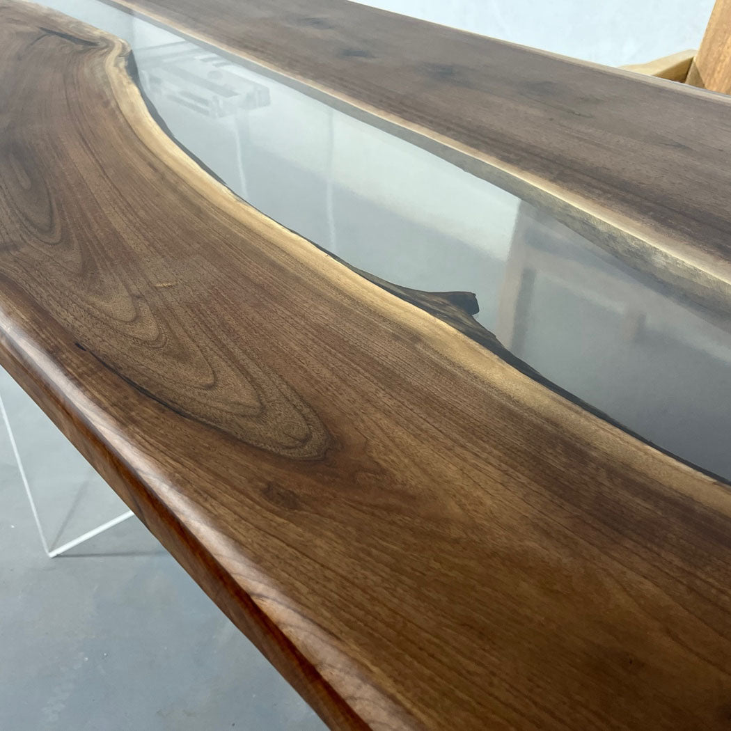 KAZANA Black Walnut Slab Epoxy Table 81.8''Lx31.4''W