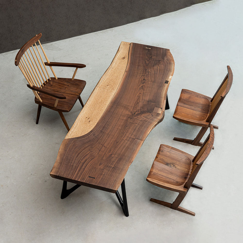 KAZANA Black Walnut White Oak Live Edge Dining Table