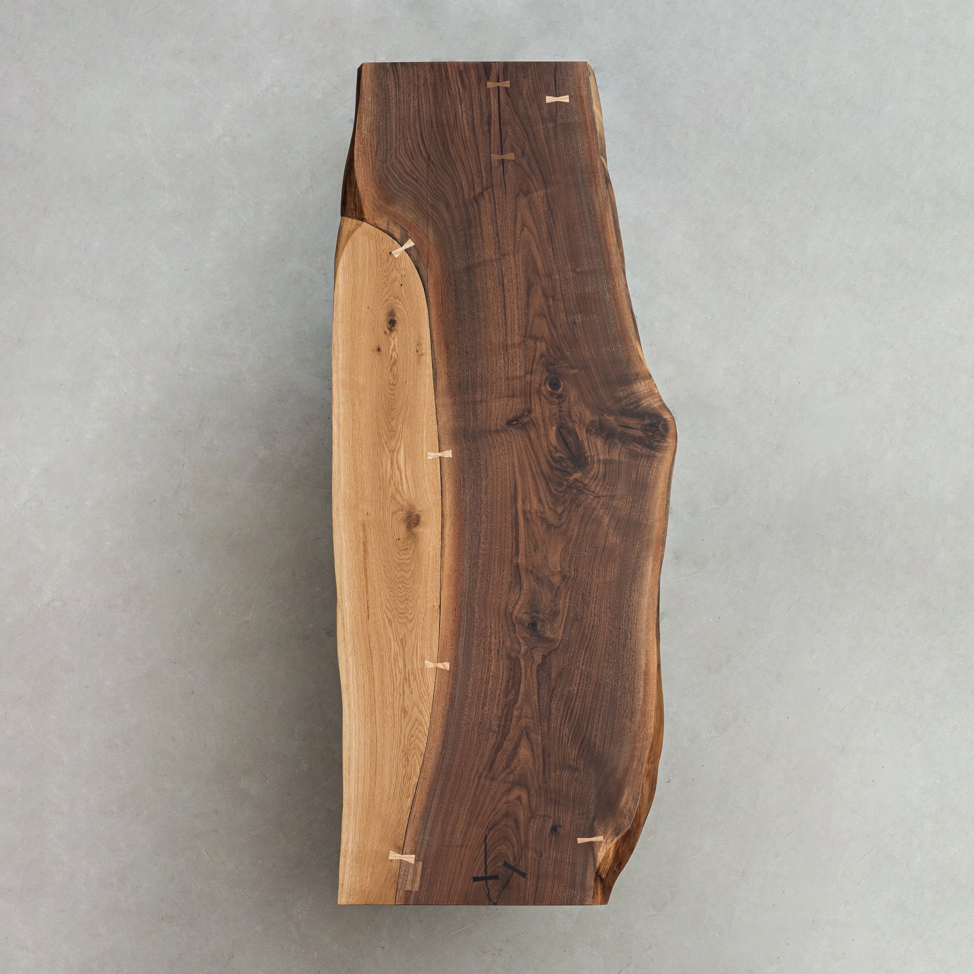 KAZANA Black Walnut White Oak Live Edge Dining Table