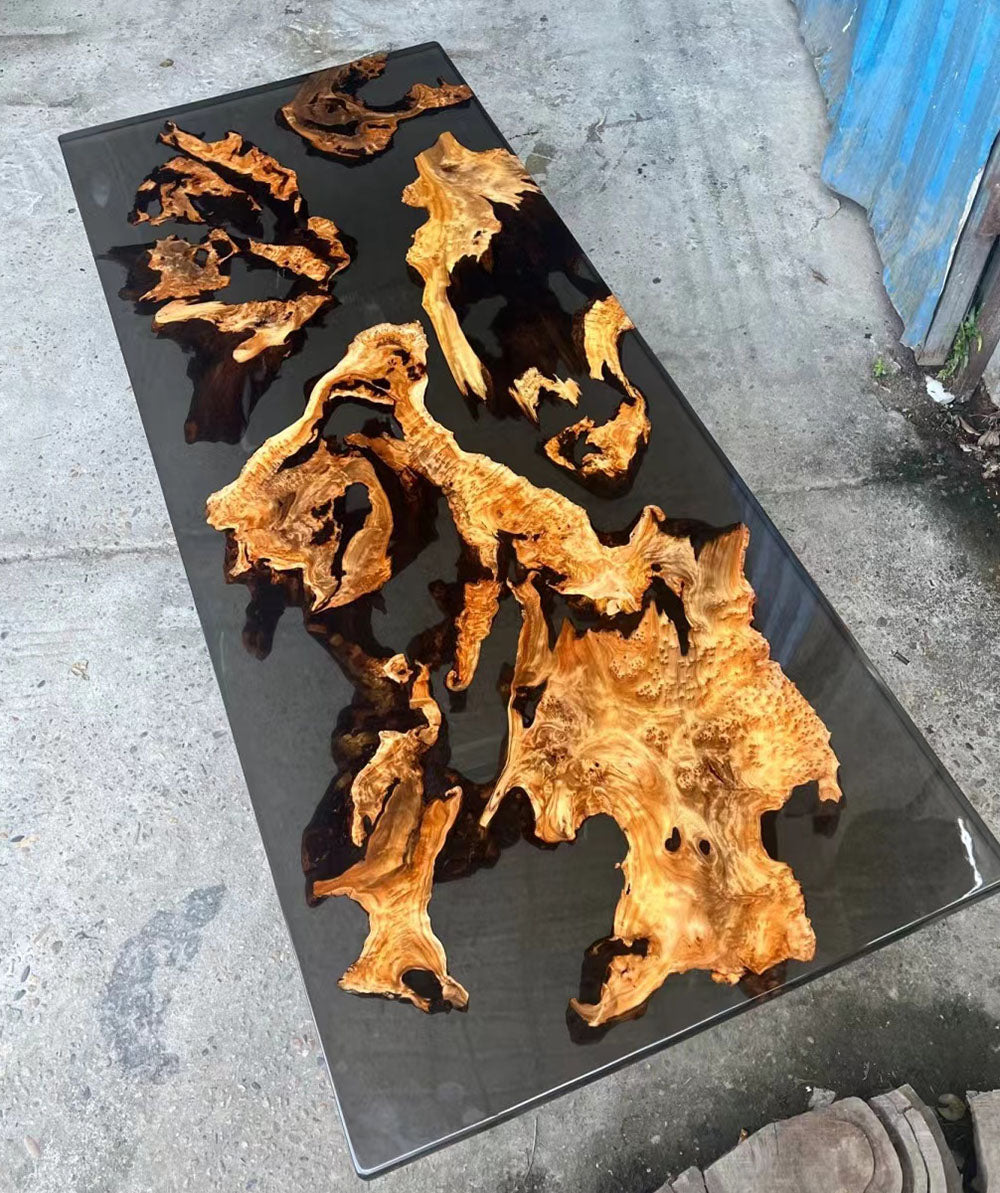 Epoxy Resin Cunninghamia Wood Table - KAZANAHOME