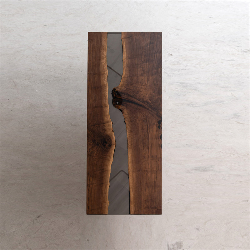 Black Walnut Wood Table with Epoxy - Kazanahome