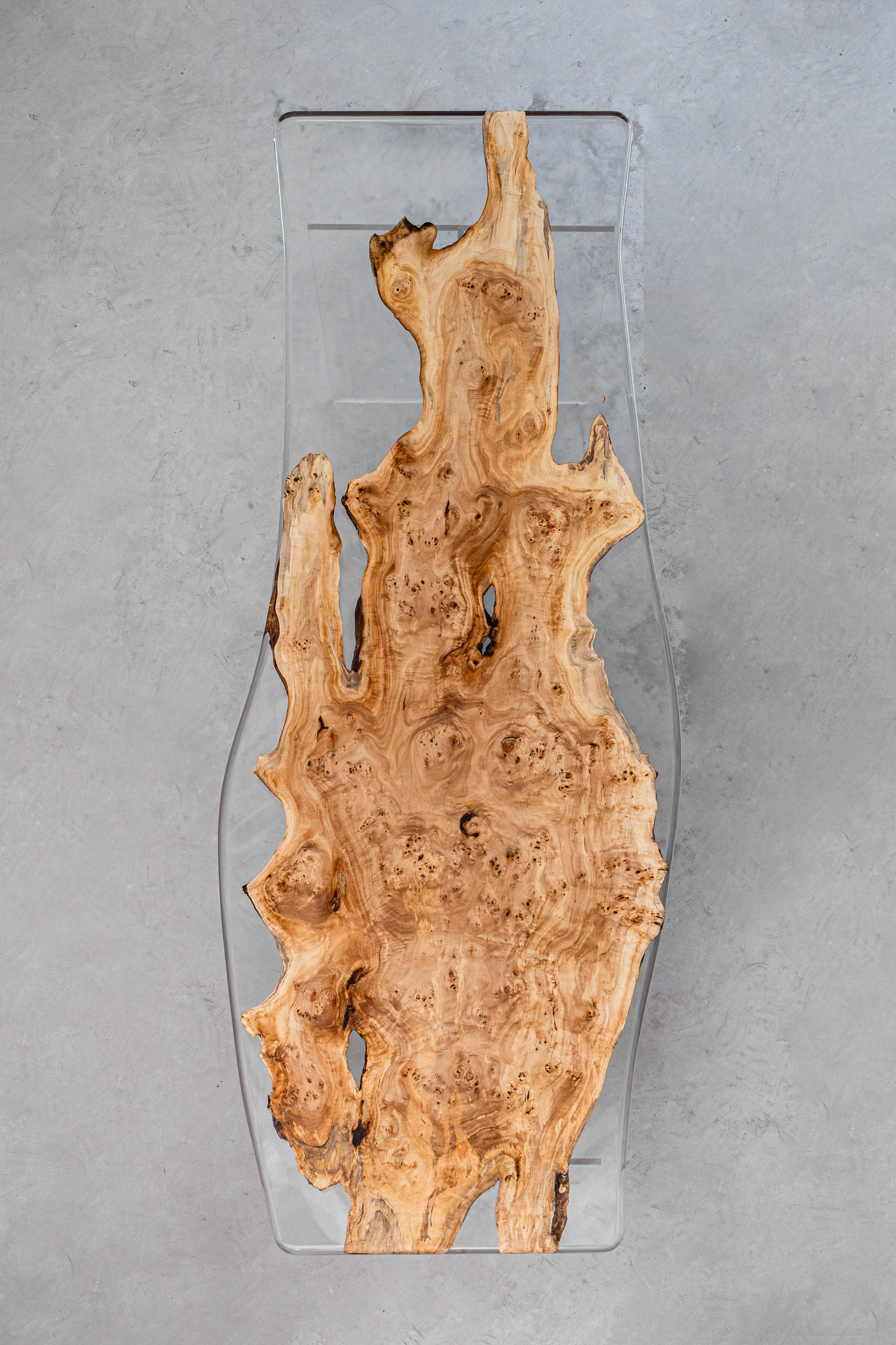 KAZANA Epoxy Poplar Wood Table 38.9"W 106.2"L