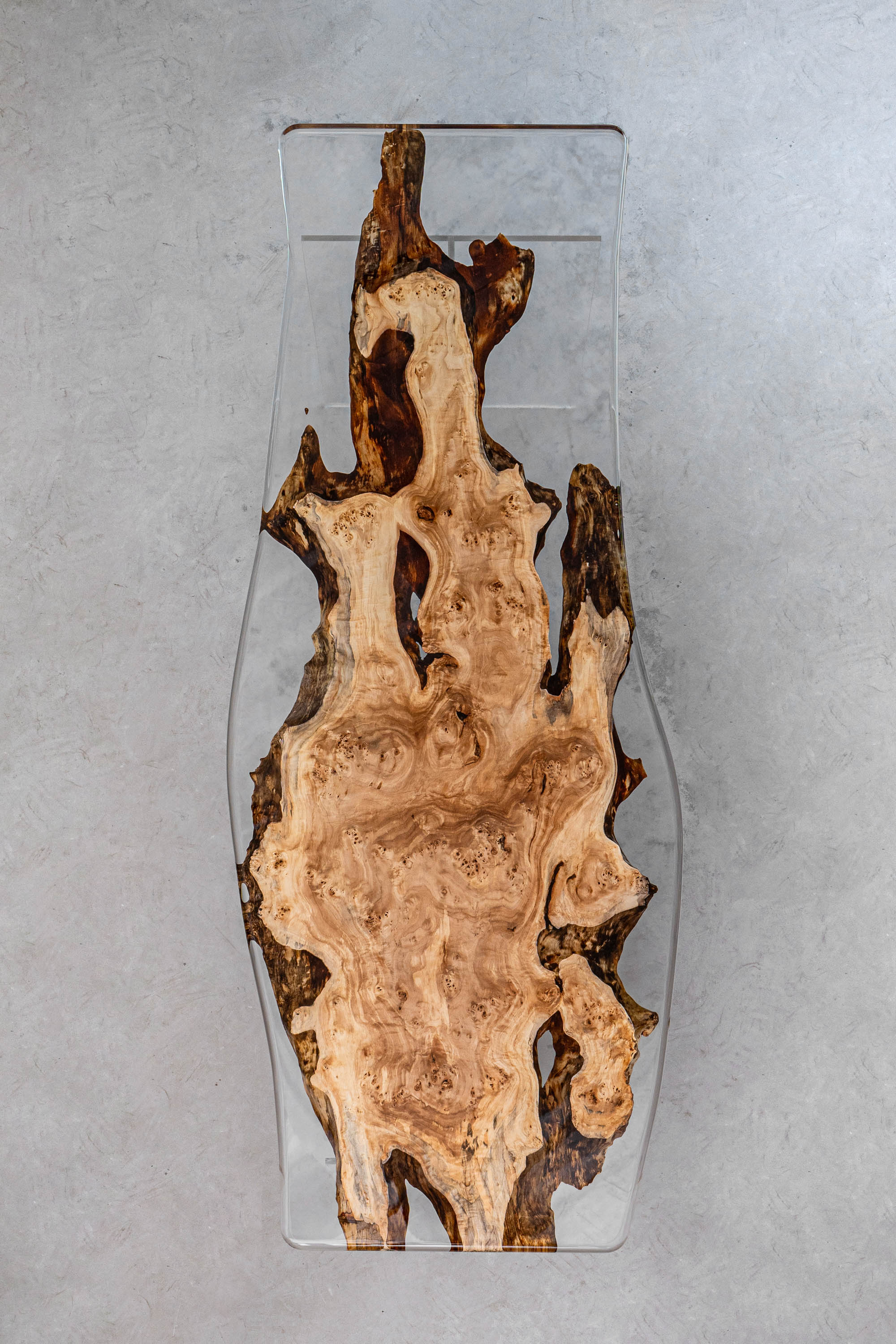 KAZANA Epoxy Poplar Wood Table 38.9"W 106.2"L