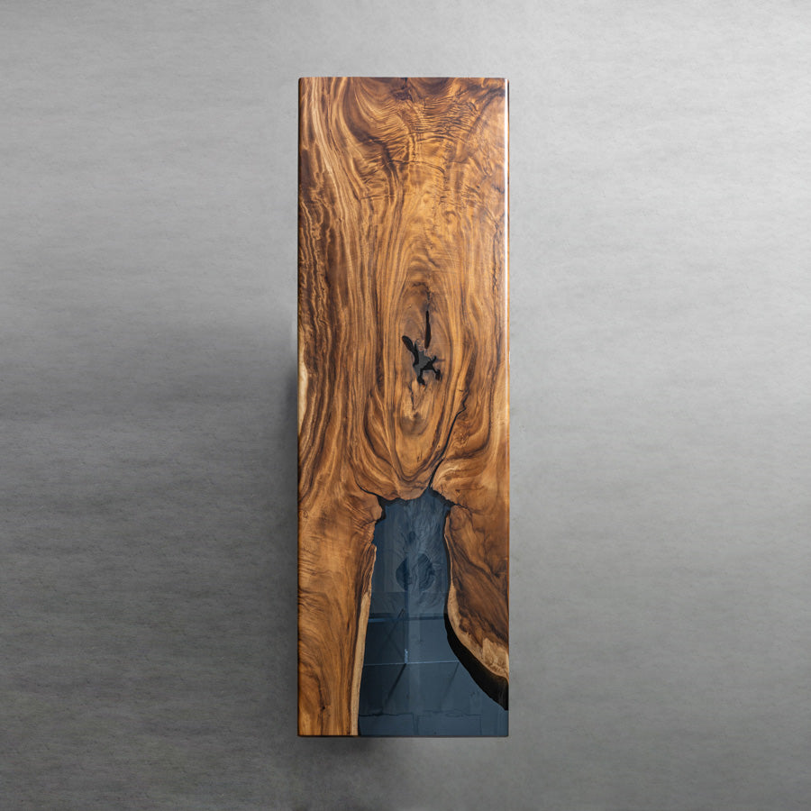 KAZANA HOME Walnut Wood Epoxy Dining Table