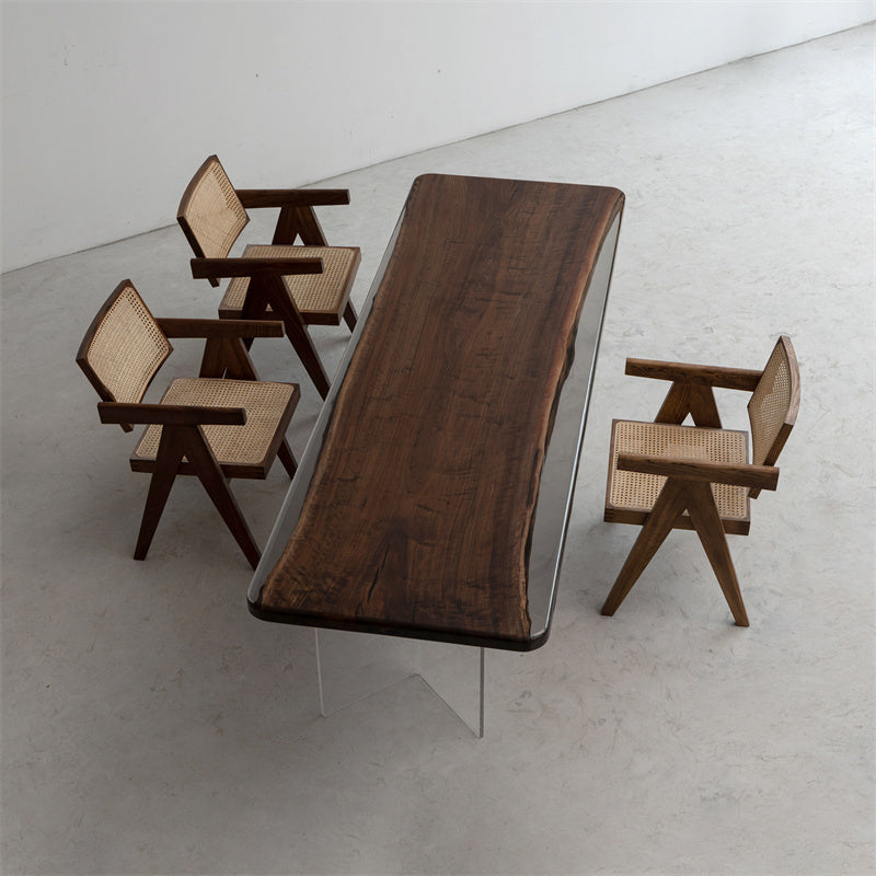 KAZANAHOME Black Walnut Wood Epoxy Table