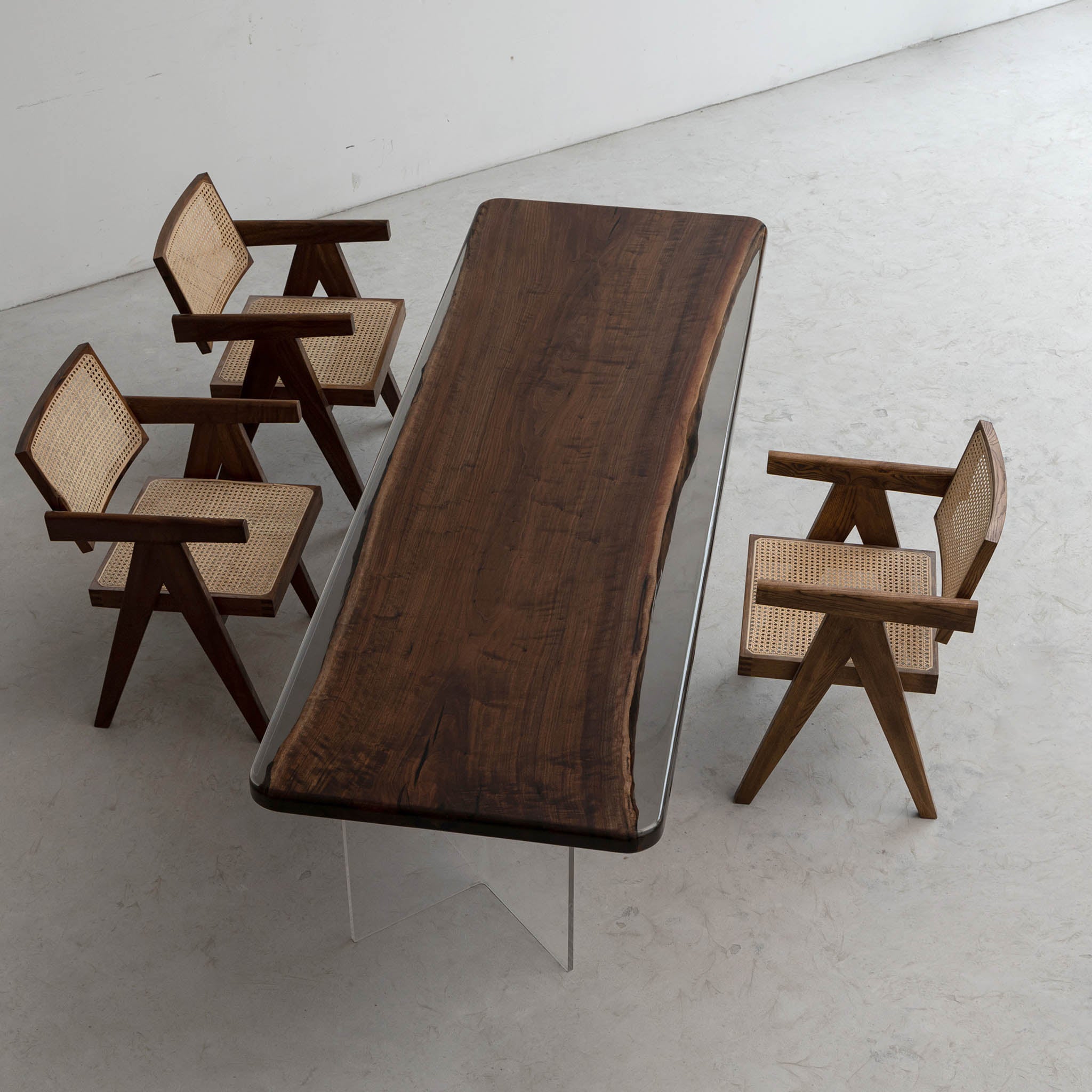 KAZANAHOME Handmade Epoxy Table with Black Walnut Wood