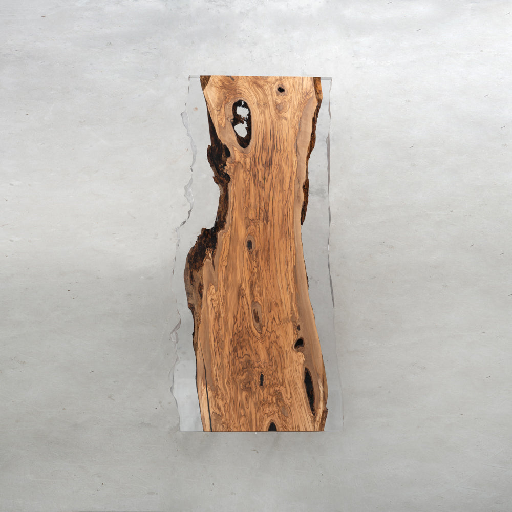 KAZANA Handmade Olive Wood Epoxy Live Edge Dining Table