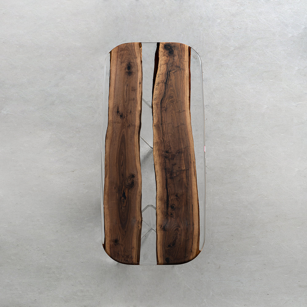 KAZANA North American Black Walnut Epoxy Resin Slab Table
