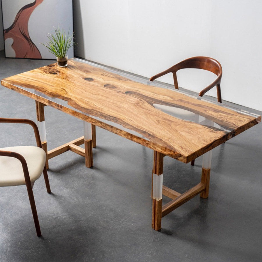 Olive Wood and Epoxy Table - Kazanahome