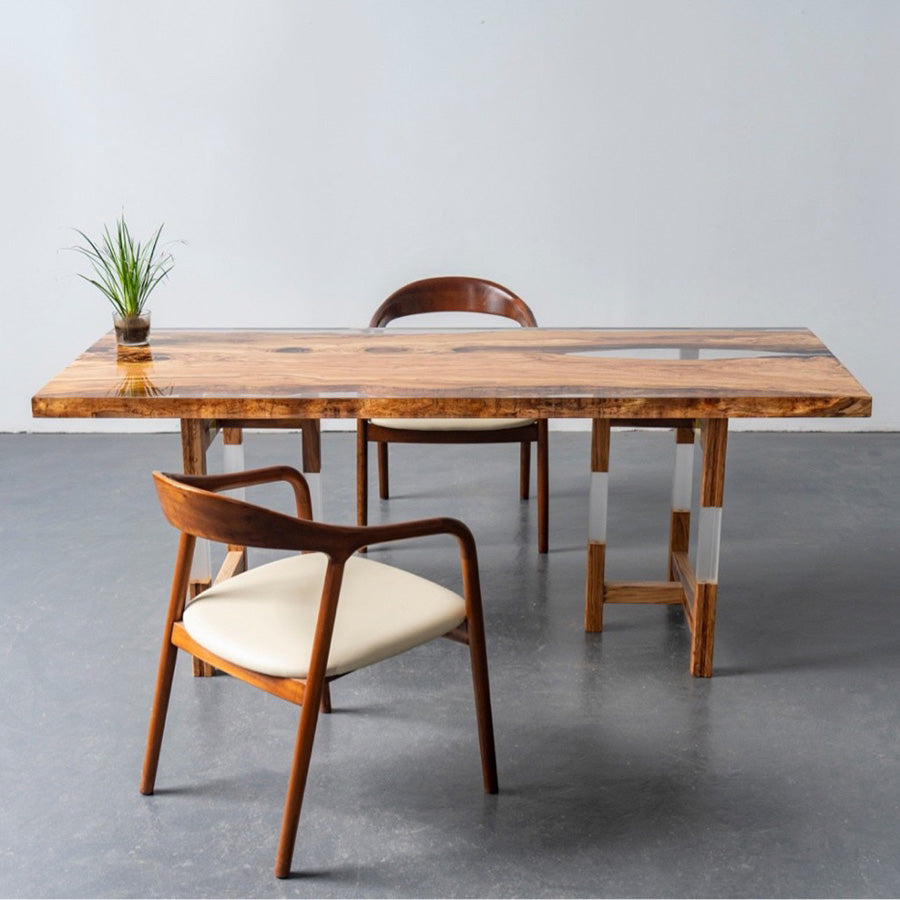 Epoxy Wood Table Resin Living Edge Dining Table