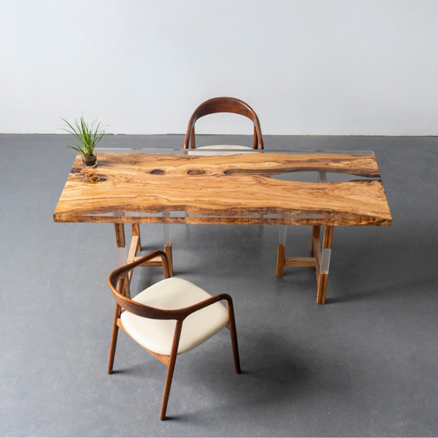 Clear Epoxy Resin Wood Table - Kazanahome