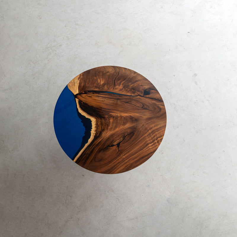 KAZANA Rain Wood Epoxy Coffee Table Round Dining Table