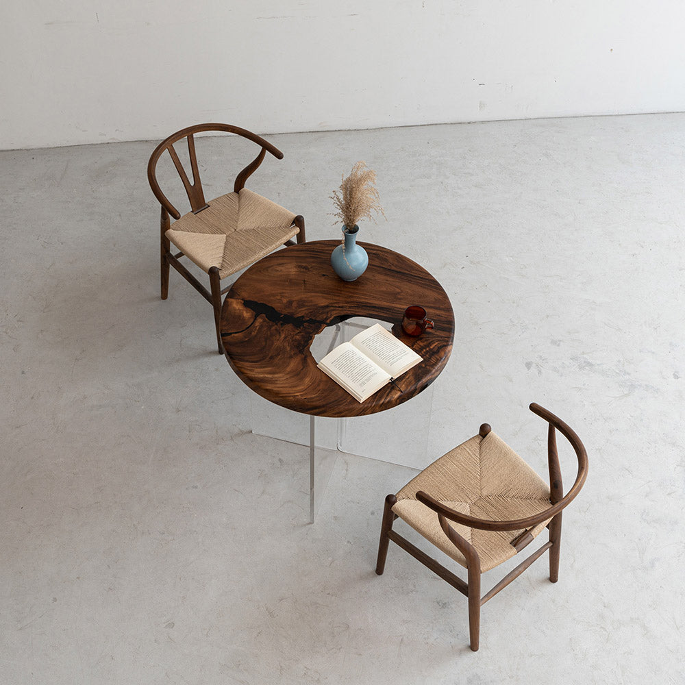 KAZANA Rain Wood Sofa Table Round Epoxy Table
