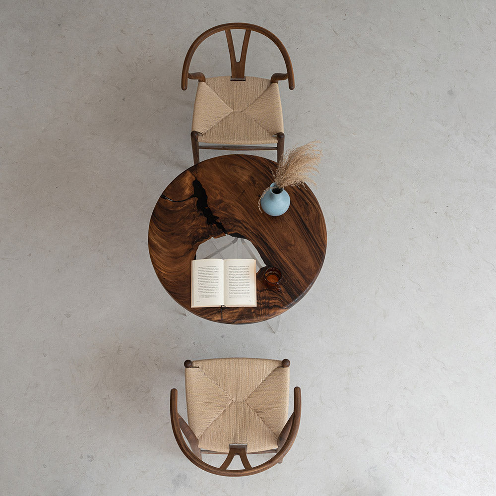 KAZANA Rain Wood Sofa Table Round Epoxy Table