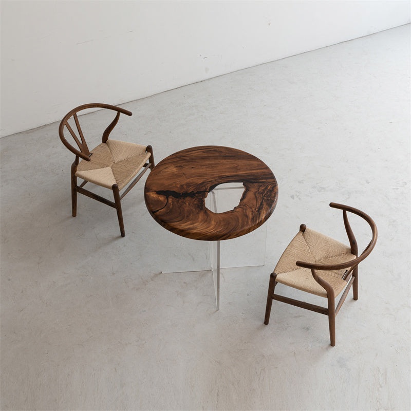 KAZANA Rain Wood Sofa Table Round Epoxy Table