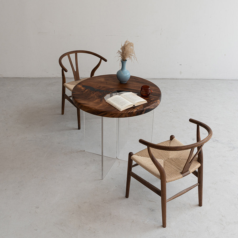 KAZANA Rain Wood Sofa Table Round Epoxy Table