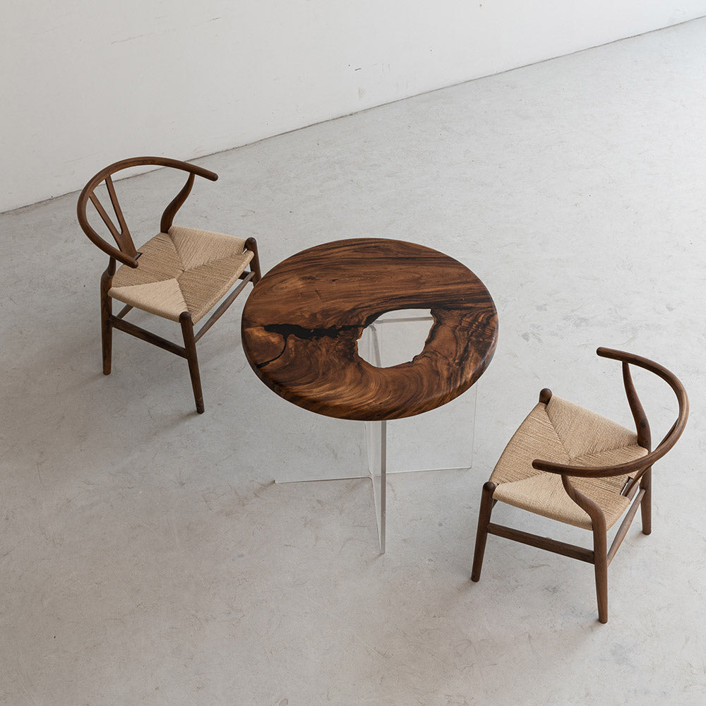KAZANA Rain Wood Sofa Table Round Epoxy Table